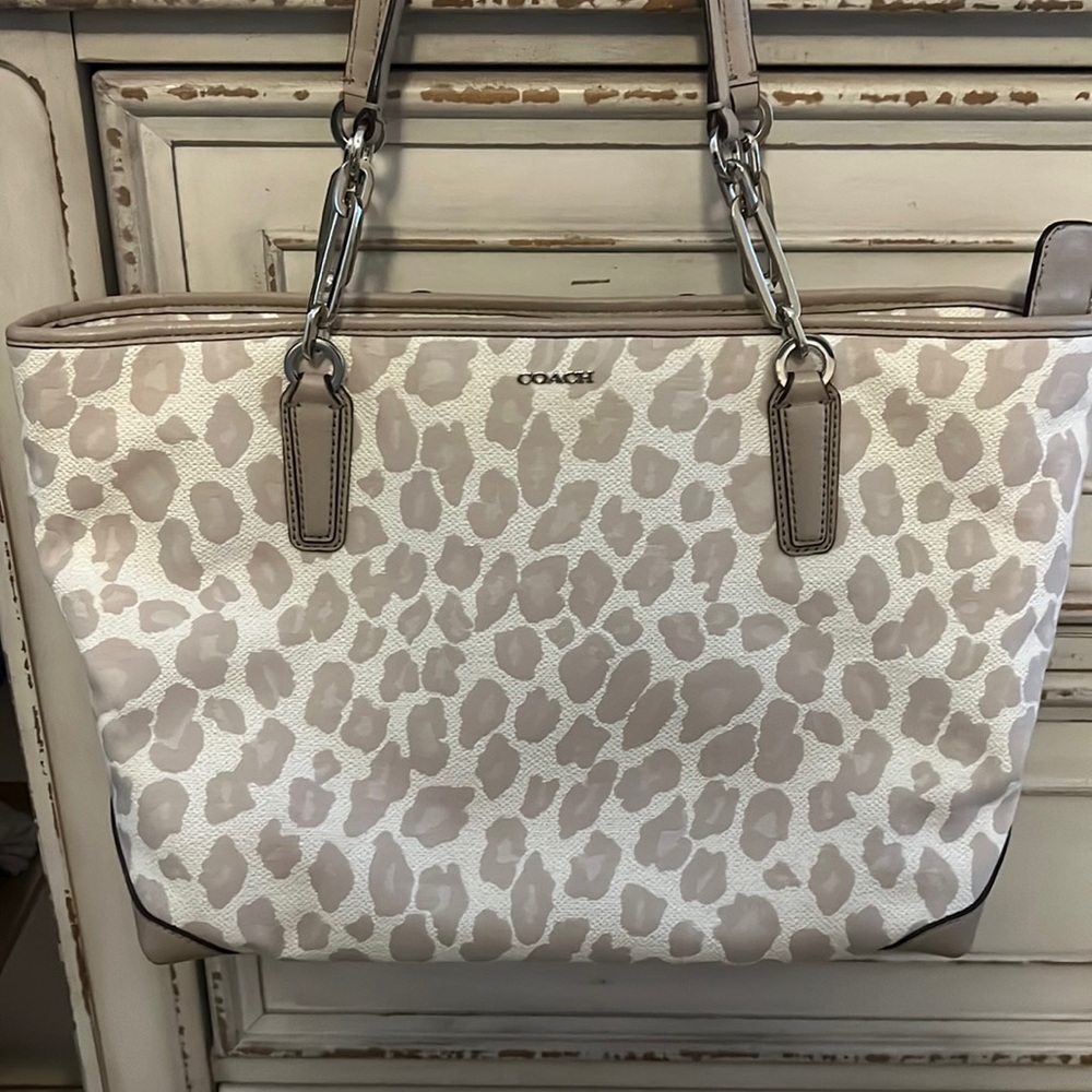 Large Coach Animal Print Shoulder Bag